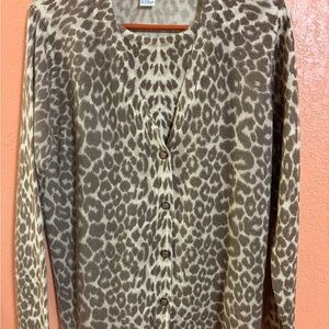 Leopard Print Cardigan Sweater